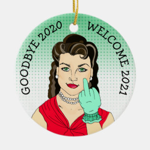 Adorno De Cerámica Adiós 2020 Bienvenidos 2021 Divertidos Navidades R