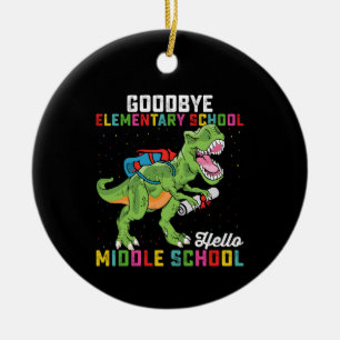 Adorno De Cerámica Adiós Elemental Hola escuela secundaria T Rex