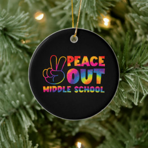 Adorno De Cerámica Adiós Escuela Media Tie Dye Último Día De Escuela