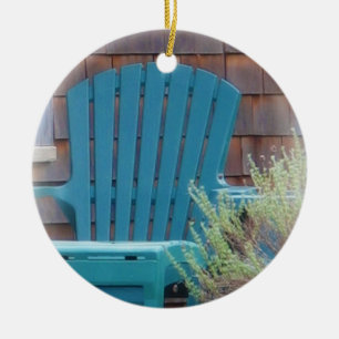 Adorno De Cerámica Adirondack azul