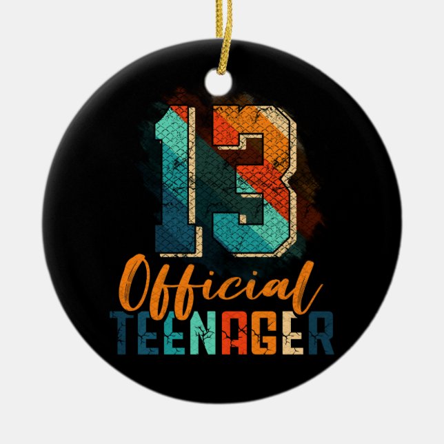 Adorno De Cerámica Adolescente Oficial 13º cumpleaños 13 años de edad (Frente)