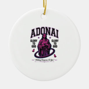 Adorno De Cerámica Adonai Gloria a Dios Diseño Vectorial Cristiano Vi