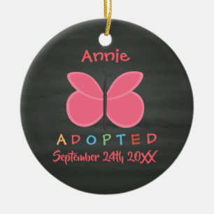 Adorno De Cerámica Adopción de mariposa adoptada - Nombre personaliza