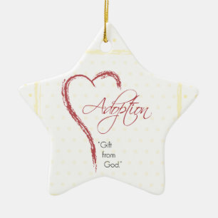 Adorno De Cerámica Adopción, Religioso, Puntos Amarillos con Corazón 