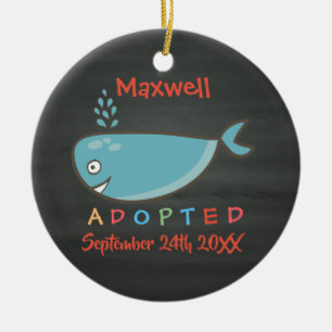 Adorno De Cerámica Adoptada de la ballena de Foster Care - Nombre per