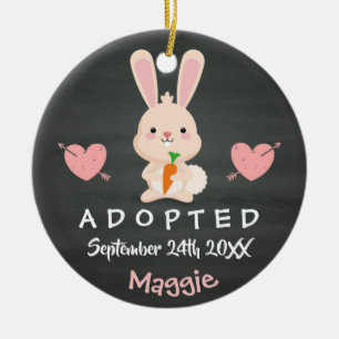 Adorno De Cerámica Adoptado - regalo rosado modificado para