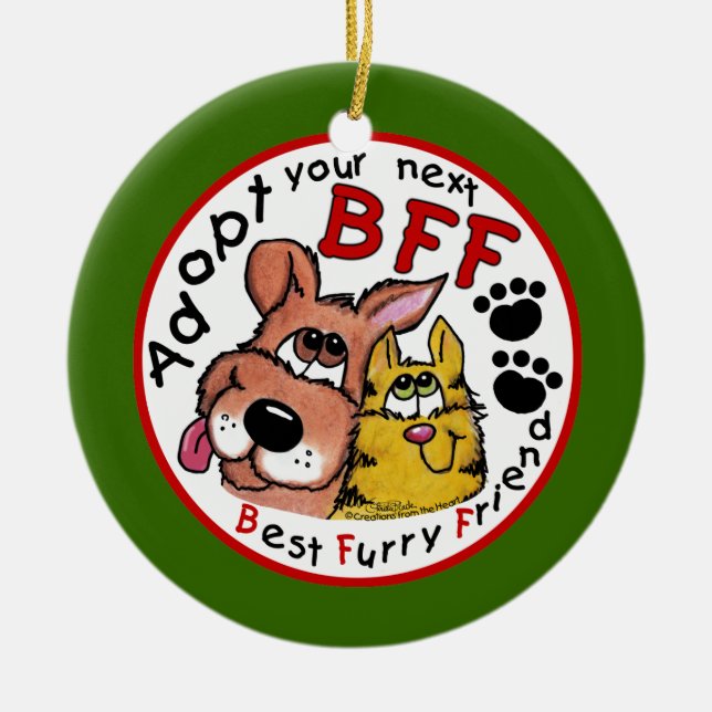 Adorno De Cerámica Adoptar su próximo BFF (Frente)