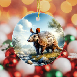 Adorno De Cerámica Adorable Armadillo Recuerdo