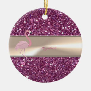 Adorno De Cerámica Adorable Flamingo Rosa Lindo En Brillante