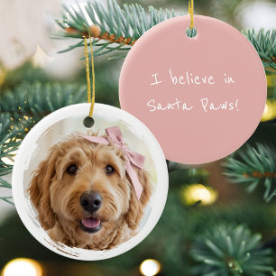 Adorno De Cerámica Adorable foto personalizada de Navidad perro masco