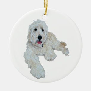 Adorno De Cerámica Adorable Goldendoodle