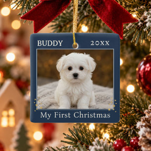 Adorno De Cerámica Adorable Primera Navidad Personalizada Foto de Per