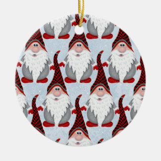 Adorno De Cerámica Adorable Red Black Gnome Xmas Navidades Niños