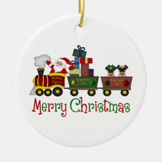 Adorno De Cerámica Adorables cerditos y regalos en Tren de Juguete