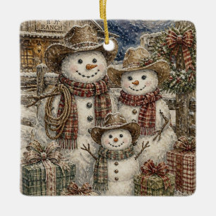 Adorno De Cerámica Adorables muñecos de nieve rústicos y estilo count