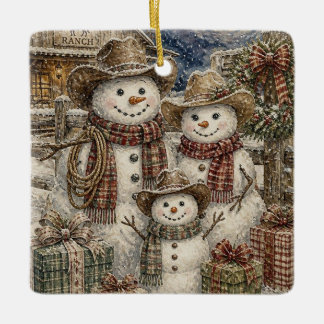 Adorno De Cerámica Adorables muñecos de nieve rústicos y estilo count