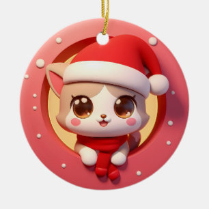 Adorno De Cerámica Adorables Navidades festejan gatitos estallando