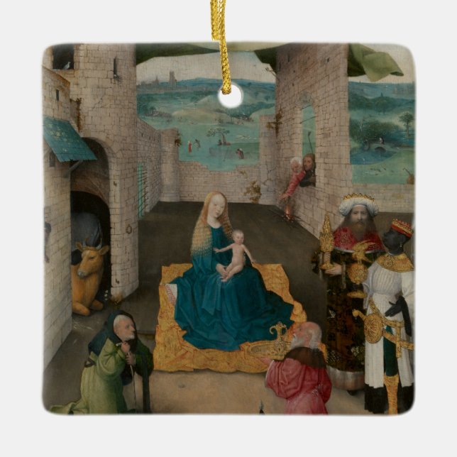 Adorno De Cerámica Adoración de unos de los reyes magos (Anverso)