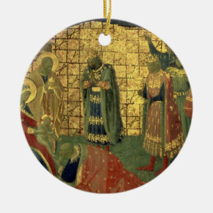 Adorno De Cerámica Adoración de unos de los reyes magos, detalle de