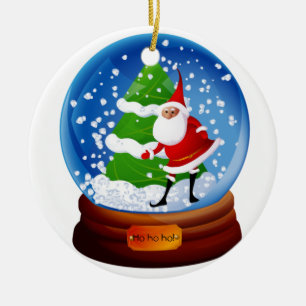 Adorno De Cerámica Adorna con tu nombre este Globo de Nieve con Santa