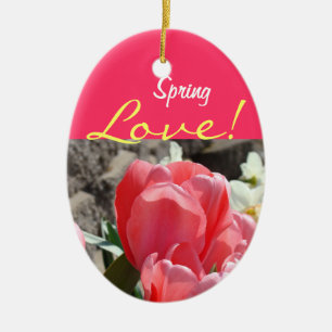 Adorno De Cerámica ¡Adornos de regalos de amor de primavera! Nombre d