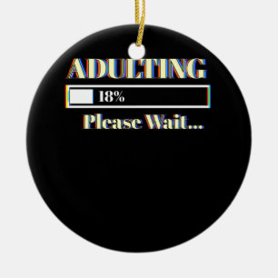 Adorno De Cerámica Adultos Por Favor Cargando Cumpleaños 18 Años