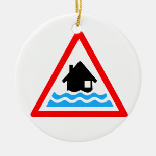 Adorno De Cerámica Advertencia de la inundación