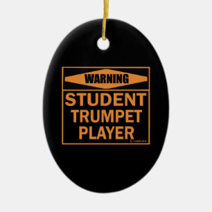 Adorno De Cerámica ¡Advertencia! ¡Jugador de trompeta del estudiant