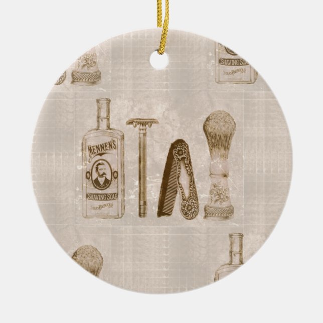 Adorno De Cerámica afeitado de hombres (Frente)