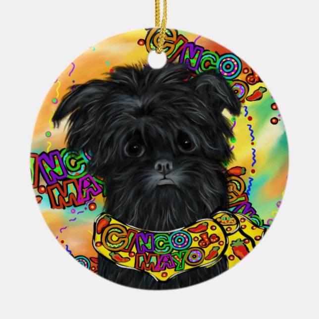 Adorno De Cerámica Affenpinscher (Frente)