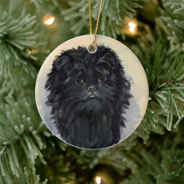 Adorno De Cerámica Affenpinscher (Árbol)