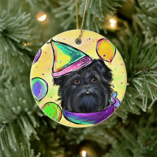 Adorno De Cerámica Affenpinscher (Árbol)
