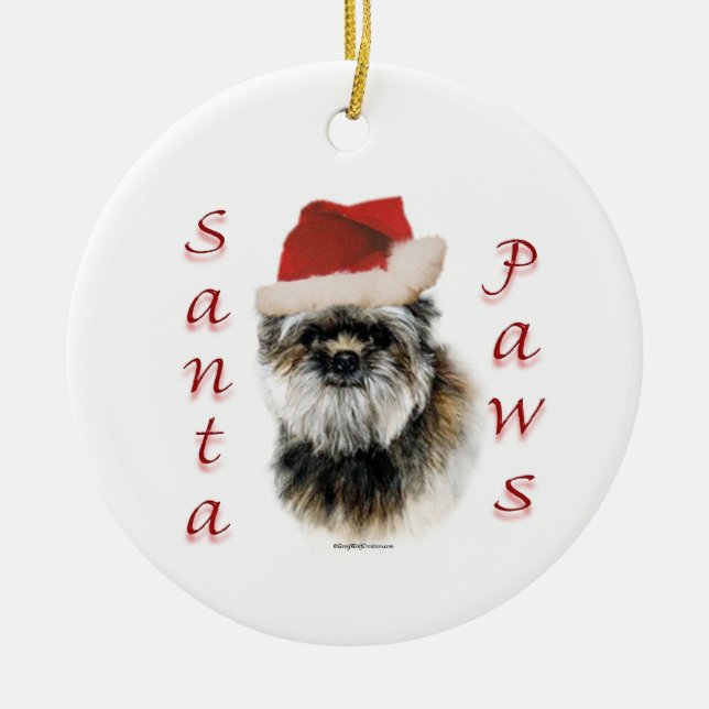 Adorno De Cerámica Affenpinscher Santa Paws (Frente)