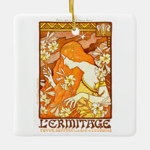 Adorno De Cerámica Afiche de época revista francesa Art Nouveau Mujer