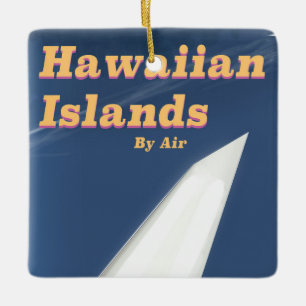 Adorno De Cerámica Afiche de viaje comercial de las Islas Hawái