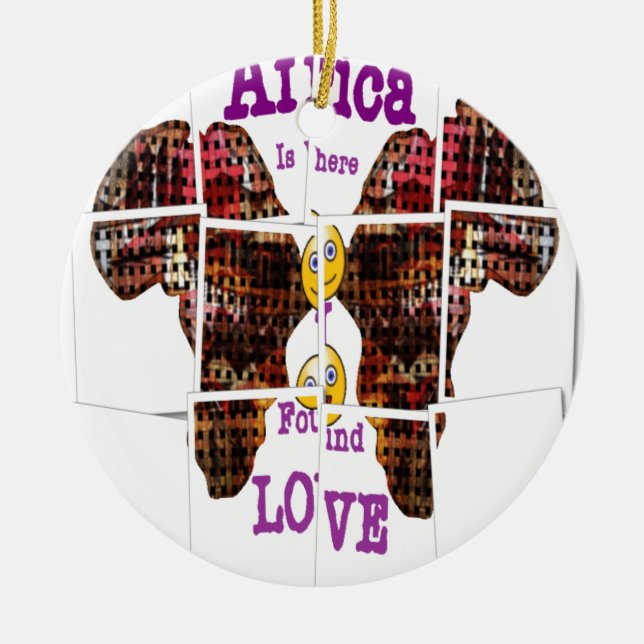 Adorno De Cerámica África es donde encontré amor (Frente)