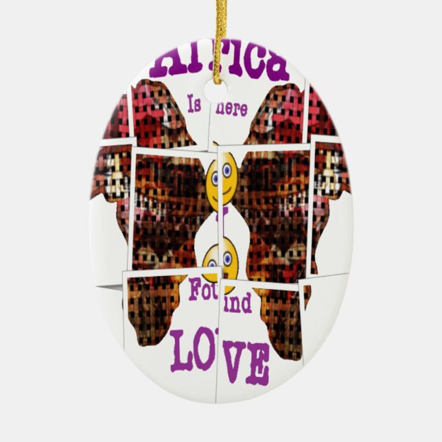Adorno De Cerámica África es donde encontré amor (Frente)