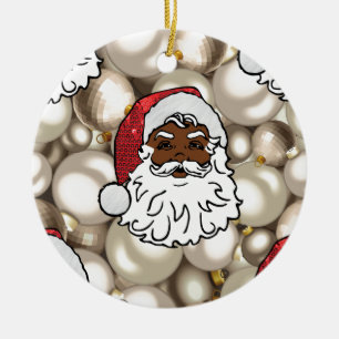 Adorno De Cerámica african santa claus