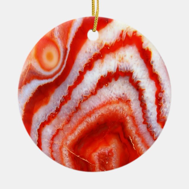 Adorno De Cerámica Agate, Naranja de sangre caído. (Frente)