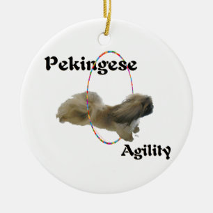 Adorno De Cerámica Agilidad pekingesa
