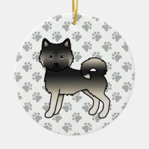 Adorno De Cerámica Agouti Alaskan Malamute lindo perro de caricatura