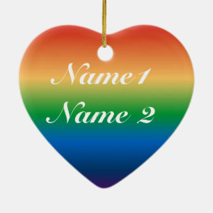 Adorno De Cerámica AGREGA TU NOMBRE MATRIMONIO GAY Primera Navidad