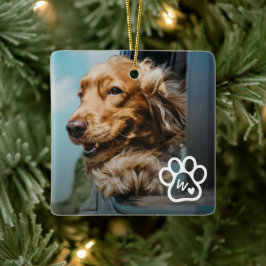 Adorno De Cerámica Agrega tu propia foto Monograma de mascotas perros