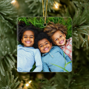 Adorno De Cerámica Agrega una foto familiar a esta Navidad personaliz