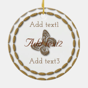 Adorno De Cerámica Agregar Navidades de niños con mariposa de oro mág