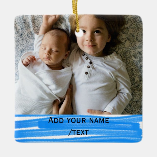 Adorno De Cerámica agregar simple texto de foto textura de estrellas  (Anverso)