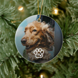 Adorno De Cerámica Agregar su propia foto de mascotas de perro monogr