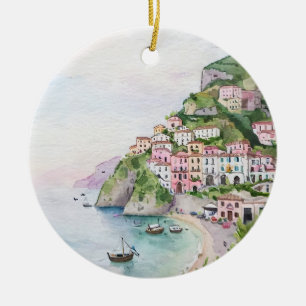 Adorno De Cerámica Agua de la Costa de Amalfi Italia