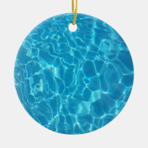 Adorno De Cerámica Agua de Piscina Azul Celeste Cristalina