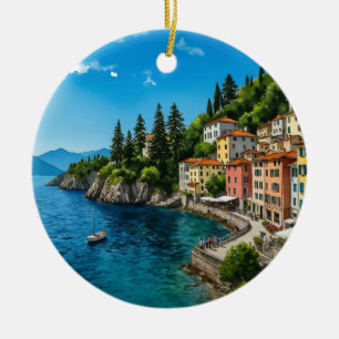 Adorno De Cerámica Agua del lago Como Italia